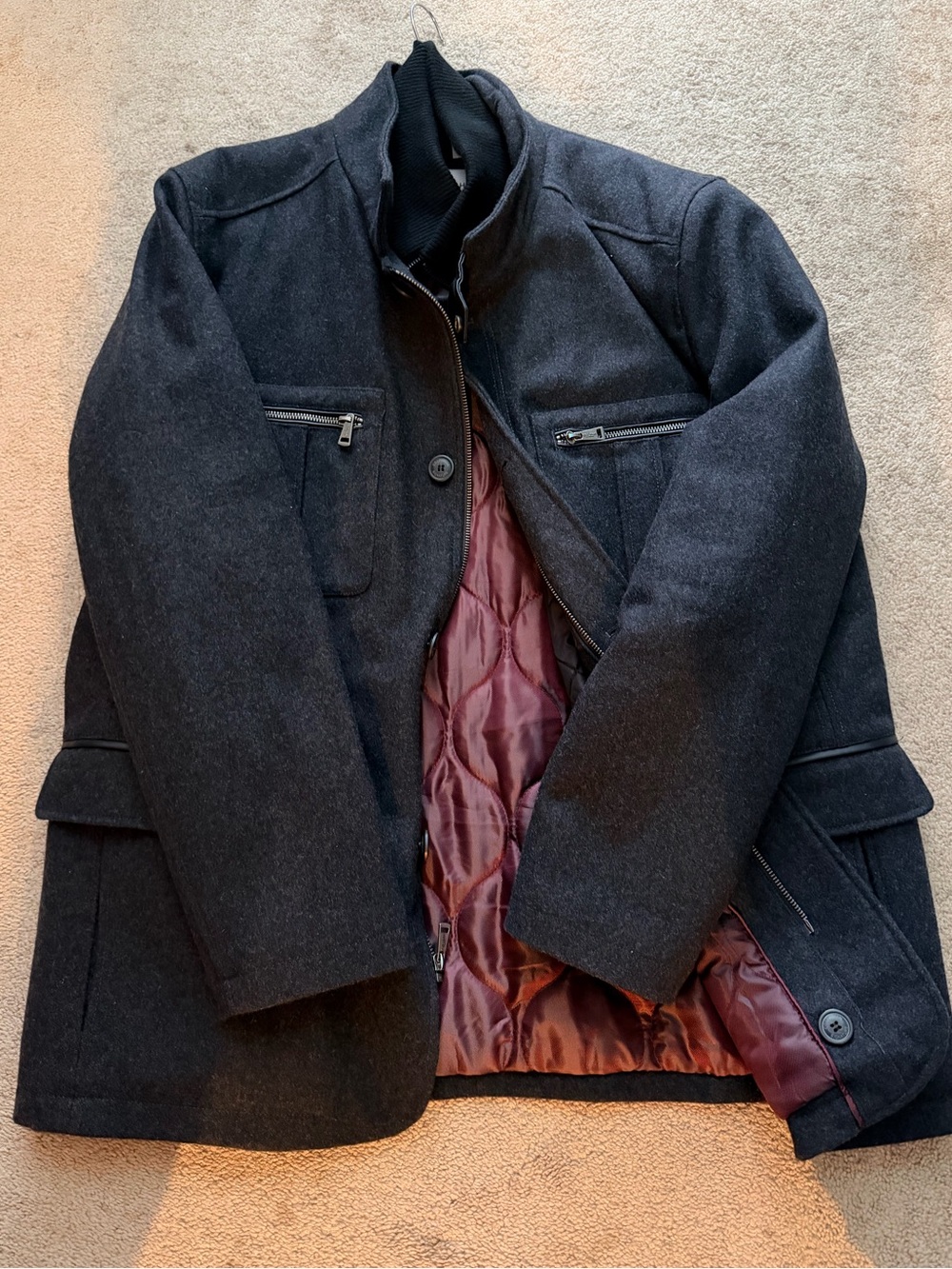 NWOT Men’s Cole Haan Mid length Pea Coat Size XL - VERY NICE